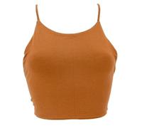 GURU SHOP Bikini Top aus Bio-Baumwolle, Boho Top, Pixi Top, Yogatop, Bindetop - Curry, Damen