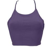 GURU SHOP Bikini Top aus Bio-Baumwolle, Boho Top, Pixi Top, Yogatop, Bindetop - Plum, Damen