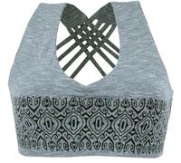 GURU SHOP Bikini Top, Bra Top, Bedrucktes Yoga Top aus Bio-Baumwolle - Aqua, Damen, Size:S