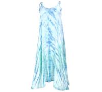 GURU SHOP Boho Batikkleid, Strandkleid, Sommerkleid in Übergröße - Aqua, Damen