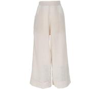 GURU SHOP Boho Baumwollhose mit Hohem Bund, Bequeme Marlenehose - Naturweiß, Damen, Size:S
