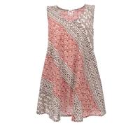 GURU SHOP Boho Blusentop, Leichtes Longtop Blockdruck - Schwarz/rot, Damen, Size:S