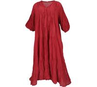 GURU SHOP Boho Maxikleid, Luftiges Langes Sommerkleid Für Starke Frauen im Crash Look - Rot, Damen, Baumwolle