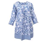 GURU SHOP Boho Maxitunika, Sommerliches Minikleid - Hellblau, Damen, Baumwolle, Size:L