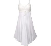 GURU SHOP Boho Minikleid, Häkelkleid, Sommerkleid, Strandkleid - Weiß, Damen, Synthetisch