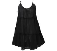 GURU SHOP Boho Minikleid, luftiges Stufenkleid, Sommerkleid, Hängerchen | Luftige Baumwolle, verstellbare Träger, loose Passform, ideal für Urlaub, Strand und heiße Tage.