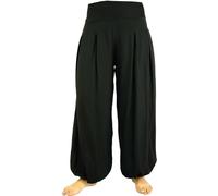 GURU SHOP Boho Pluderhose, Muckhose, Haremshose - Schwarz, Damen, Synthetisch, Size:S/M