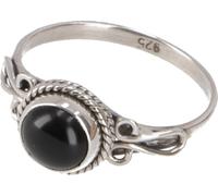 GURU SHOP Boho Silberring, filigraner, indischer Edelsteinring für Frauen | Zierlicher Silberring, verziert, leuchtender Labradorit, elegantes Design