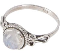 GURU SHOP Boho Silberring, Filigraner Indischer Edelsteinring - Mondstein, Size:60 (ca.19,1 mm)
