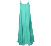 GURU SHOP Boho Sommerkleid mit Schnürung im Rücken, Maxikleid, Strandkleid - Aqua, Damen, Synthetisch