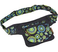 GURU SHOP Bunte Gürteltasche, Patchwork Festival Bauchtasche, Crossbody Bag - Schwarz/Petrol, Unisex - Erwachsene, 14x17x5 cm