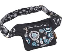 GURU SHOP Bunte Gürteltasche, Patchwork Festival Bauchtasche, Crossbody Bag - Schwarz/weiß, Unisex - Erwachsene, 14x17x5 cm