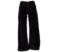 GURU SHOP Cordhose mit Leicht Ausgestelltem Bein - Schwarz, Damen, Baumwolle, Size:M