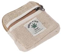 GURU SHOP Ethno Hanf Portemonnaie, Patchwork Geldbeutel aus Nepal, Natur | Hübsches Portemonnaie, 80% Hanf, 20% Baumwolle, zwei Fächer, passt in jede Hosentasche.