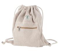 GURU SHOP Ethno Hanf Rucksack Fischgrätenmuster, Unisex, Turnbeutel, braun | Hochwertiges Naturmaterial, 80% Hanf, 20% Baumwolle, handgefertigt, großes Reißverschlussfach, einzigartig