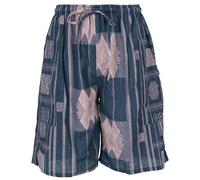 GURU SHOP Ethno Yogashorts, Ikat Shorts - Blau, Herren
