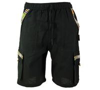 GURU SHOP Ethno Yogashorts im Goastyle - Schwarz, Herren, Size:XL
