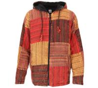 GURU SHOP Goa Jacke, Unisex Patchwork Jacke - Orange, Herren, Baumwolle, Size:S