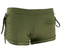 GURU SHOP Goa Pantys, Psytrance Hotpants, Bikini Shorts - Olive, Damen, Size:M