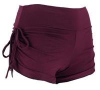 GURU SHOP Goa Pantys, Psytrance Hotpants, Bikini Shorts - Plum, Damen, Baumwolle, Size:M