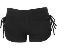 GURU SHOP Goa Pantys, Psytrance Hotpants, Bikini Shorts - Schwarz, Damen, Baumwolle, Size:L