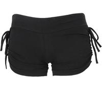 GURU SHOP Goa Pantys, Psytrance Hotpants, Bikini Shorts - Schwarz, Damen, Size:M