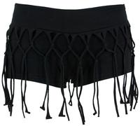 GURU SHOP Goa Pantys, Psytrance Hotpants, Shorts - Schwarz, Damen, Baumwolle, Size:L