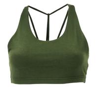 GURU SHOP Goa Psytrance Bikini Top, Boho Top, Pixi Top mit Toller Rückenpartie - Olivgrün, Damen, Synthetisch, Size:L