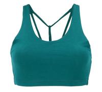 GURU SHOP Goa Psytrance Bikini Top, Boho Top, Pixi Top mit Toller Rückenpartie, Yoga Bustier - Petrol, Damen, Synthetisch, Size:S