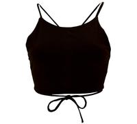 GURU SHOP Goa Psytrance Bikini Top, Boho Top, Pixi Top, Yogatop, Bindetop - Schwarz, Damen, Baumwolle, Size:S/M