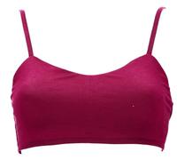 GURU SHOP Goa Psytrance Bikini Top, Boho Top, Pixi Yoga Bra - Rot, Damen, Size:M/L