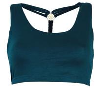 GURU SHOP Goa Psytrance Bikini Top, Boho Top, Pixi Yoga Top - Petrol, Damen, Size:S