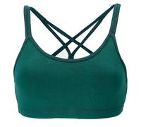 GURU SHOP Goa Psytrance Bikini Top, Boho Top, Yoga Bra, Yogatop - Petrol, Damen, Size:M/L