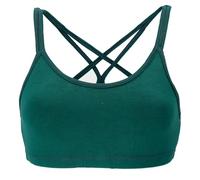 GURU SHOP Goa Psytrance Bikini Top, Boho Top, Yoga Bra, Yogatop - Petrol, Damen, Synthetisch, Size:M/L