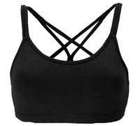 GURU SHOP Goa Psytrance Bikini Top, Boho Top, Yoga Bra, Yogatop - Schwarz, Damen, Synthetisch, Size:M/L