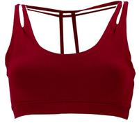 GURU SHOP Goa Psytrance Bikini Top, Goa Top, Pixi Yoga Bra - Bordeauxrot, Damen, Baumwolle, Size:S/M