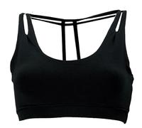 GURU SHOP Goa Psytrance Bikini Top, Goa Top, Pixi Yoga Bra - Schwarz, Damen, Size:S/M