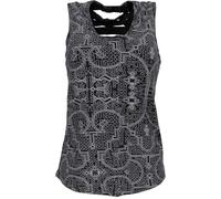 GURU SHOP Goa Psytrance Top, Pixi Top, Boho Top - Schwarz, Damen, Baumwolle, Size:L