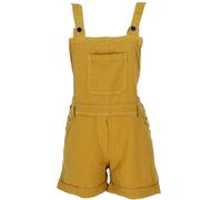 GURU SHOP Goa Shorts, Kurze Latzhose, Boho Latzhose - Mustard, Damen, Baumwolle, Size:L