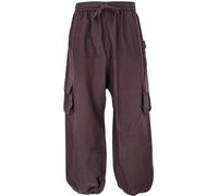 GURU SHOP Goahose, Herren Yoga Hose, Bequeme Freizeithose - Dunkelbraun, Size:S/M