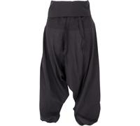 GURU SHOP Haremshose, Pluderhose, Fisherman Pant Pumphose, Aladinhose - Schwarz, Herren