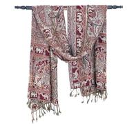 GURU SHOP Indischer Pashmina Schal mit Paisley Muster | Weicher Viskose-Schal, vielseitig tragbar, ideal als Schultertuch oder Halstuch, perfektes Accessoire für jeden Anlass.