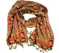 GURU SHOP Indischer Pashmina Schal mit Paisley Muster | Weicher Viskose-Schal, vielseitig tragbar, ideal als Schultertuch oder Halstuch, perfektes Accessoire für jeden Anlass.