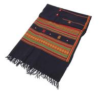 GURU SHOP Indischer Schal/Stola, Ethno Tuch/Decke aus Baumwolle, groß | Wärmender Schal mit traditionellem Ethno-Motiv, vielseitig als Stola oder Schultertuch, 100 % Baumwolle.