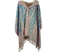 GURU SHOP Indischer Schal, Stola mit Paisley Muster, Schultertuch - Motiv 2, Herren/Damen