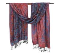 GURU SHOP Indischer Schal, Stola mit Paisley Muster, Schultertuch - Motiv 10, Herren/Damen, Synthetisch