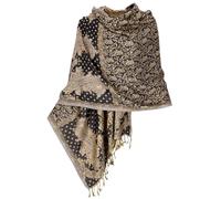 GURU SHOP Indischer Schal, Stola mit Paisley Muster, Schultertuch | Wunderbar weicher Schal aus 100 % Viskose, vielseitig kombinierbar, seidig leicht, beidseitig tragbar, elegantes Design.