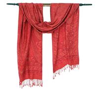 GURU SHOP Indischer Schal, Stola mit Paisley Muster, Schultertuch | Wunderbar weicher Schal aus 100 % Viskose, vielseitig kombinierbar, seidig leicht, beidseitig tragbar, elegantes Design.