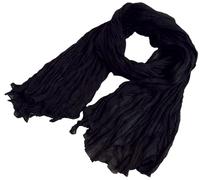 GURU SHOP Indisches Baumwolltuch, Schal, Krinkelschal - Schwarz, Herren/Damen, Baumwolle