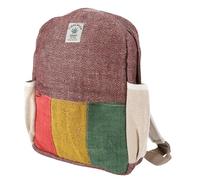GURU SHOP Kleiner Ethno Hanf Rucksack Gestreift - Rasta, Unisex - Erwachsene, 35x25x10 cm